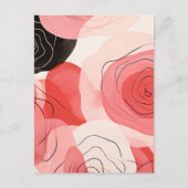 Abstract rozenpatroon briefkaart (Voorkant)