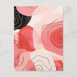 Abstract rozenpatroon briefkaart