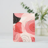 Abstract rozenpatroon briefkaart (Staand voorkant)