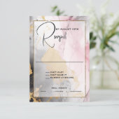 Abstract RSVP Zwart Goud Roos Roze (Staand voorkant)