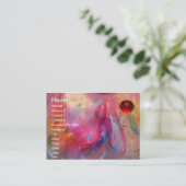 ABSTRACT RUBY, helder rood roze blauw Visitekaartje (Staand voorkant)