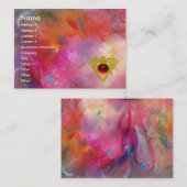 ABSTRACT RUBY, helderrood, roze Visitekaartje (Voorkant / Achterkant)