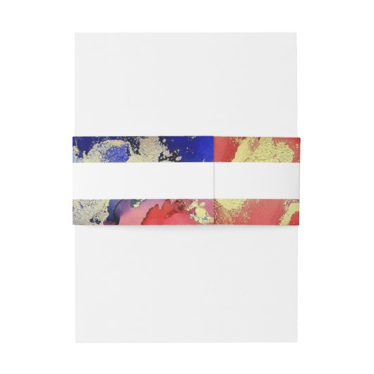 Abstract Ruby Red met Paarse en gouden bruiloft Uitnodigingen Wikkel (Achterkant Voorbeeld)