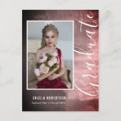 Abstract Ruby Roos Foto Afstuderen Uitnodiging Briefkaart (Voorkant)