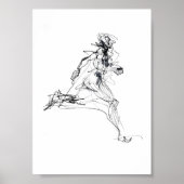 Abstract Runner Sketch Poster (Voorkant)