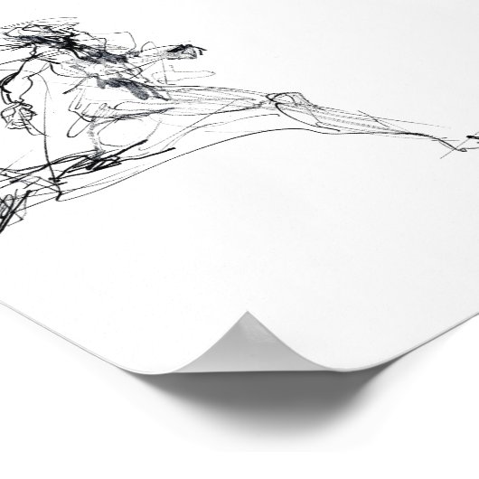 Abstract Runner Sketch Poster (Hoek)