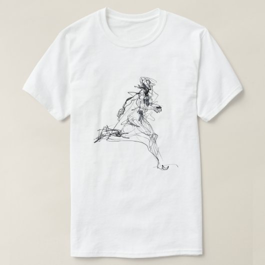 Abstract Runner Sketch T-shirt (Design voorkant)