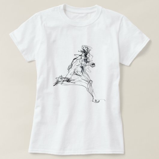 Abstract Runner Sketch T-shirt (Design voorkant)