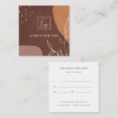 Abstract Rust Oranje Foliage Logo Cadeaucertificaa Vierkante Visitekaartje (Voorkant / Achterkant)