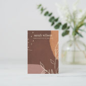 Abstract Rust Oranje Ketting met bladvulling Visitekaartje (Staand voorkant)