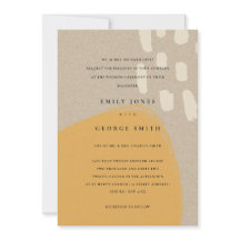 ABSTRACT RUST ORANJE KRAFT SCANDI WEDDING INVITE