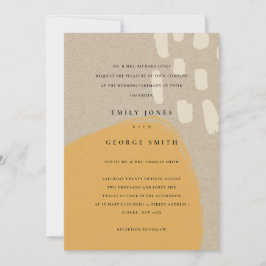ABSTRACT RUST ORANJE KRAFT SCANDI WEDDING INVITE BEDANKKAART