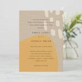 ABSTRACT RUST ORANJE KRAFT SCANDI WEDDING INVITE BEDANKKAART (Staand voorkant)