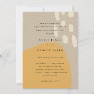 ABSTRACT RUST ORANJE KRAFT SCANDI WEDDING INVITE BEDANKKAART