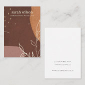 Abstract Rust Oranje Leaf Ketting Earning Display Visitekaartje (Voorkant / Achterkant)