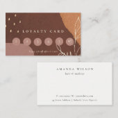 Abstract Rust Oranje Leafy Foliage 6 Punch Loyalty Visitekaartje (Voorkant / Achterkant)