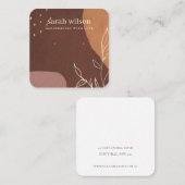 Abstract Rust Oranje Leafy Foliage Earning Display Vierkante Visitekaartje (Voorkant / Achterkant)