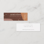 Abstract Rust Oranje Leafy Stud Earning Display Mini Visitekaartje (Voorkant / Achterkant)