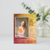 Abstract Rustic Country Photo Afstuderen Uitnodiging Briefkaart (Staand voorkant)