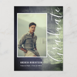 Abstract Rustic Shimmer Photo Afstuderen Uitnodiging Briefkaart