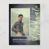 Abstract Rustic Shimmer Photo Afstuderen Uitnodiging Briefkaart (Voorkant)