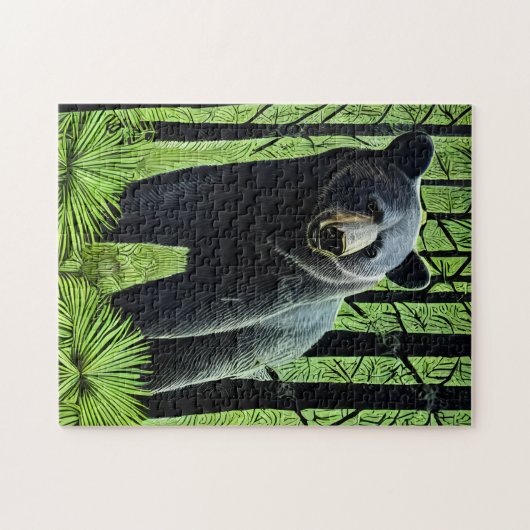 Abstract Rustic Wilderness Black Beer Legpuzzel (Horizontaal)