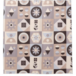 Abstract Rustiek Boheems Douchegordijn