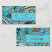 abstract rustiek western land turquoise blauw visitekaartje (Voorkant / Achterkant)