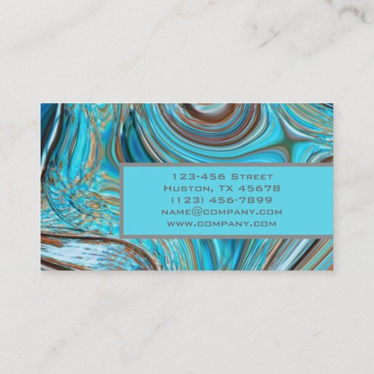 abstract rustiek western land turquoise blauw visitekaartje (Achterkant)