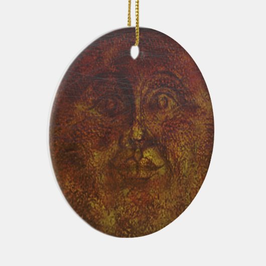 Abstract Rusty Brown Face van het Sun Ornament (Rechts)