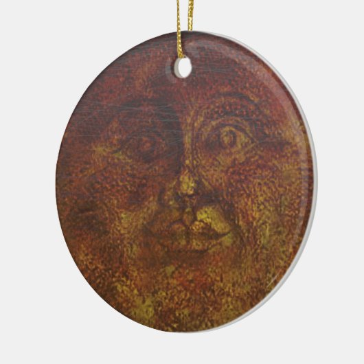 Abstract Rusty Brown Face van het Sun Ornament (Links)