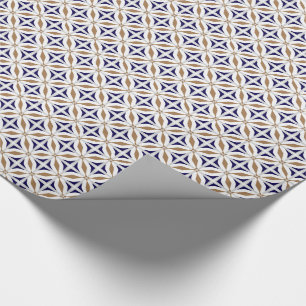 Abstract Safari Geometric Pattern Cobalt Brown Cadeaupapier