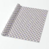 Abstract Safari Geometric Pattern Cobalt Brown Cadeaupapier (Uitgerold)