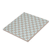 Abstract Safari Geometric Pattern Turquoise Tegeltje (Zijkant)