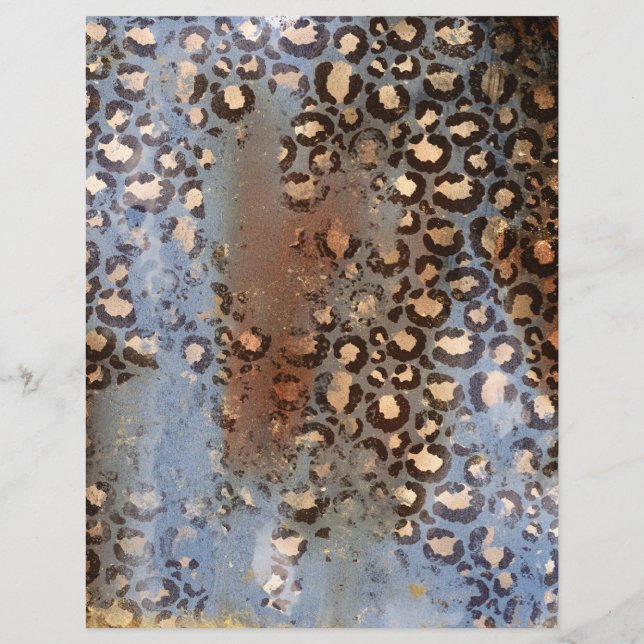 Abstract Safari Grunge Scrapbookpapierblad (Achterkant)