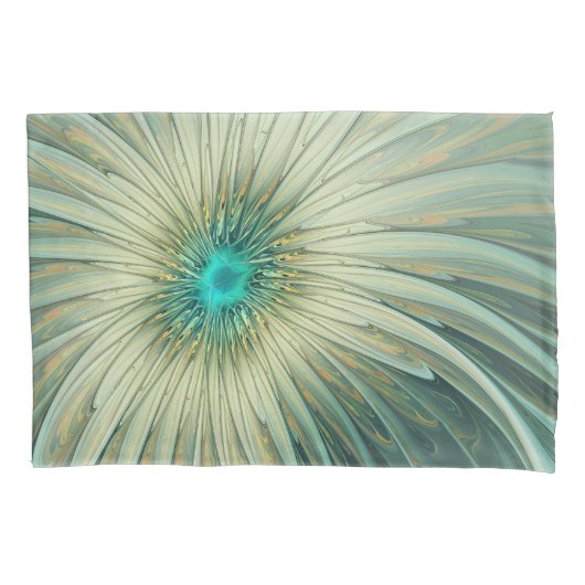 Abstract Sage Green Fantasy Flower Fractal Art Kussensloop (Voorkant)