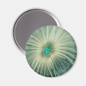 Abstract Sage Green Fantasy Flower Fractal Art Magneet (Voorkant / Achterkant)