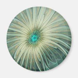 Abstract Sage Green Fantasy Flower Fractal Art Magneet