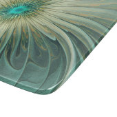 Abstract Sage Green Fantasy Flower Fractal Art Snijplank (Hoek)