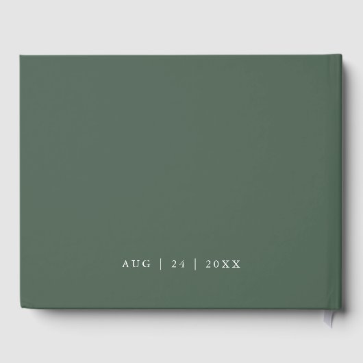 Abstract Sage Green Waterverf Guest Book Gastenboek (Achterkant)