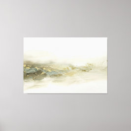 Abstract Salie Goud Landschap Modern Minimalistisc Canvas Afdruk