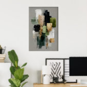 Abstract Saliegroen Minimalistische Print, Afdrukb Poster (Thuiskantoor)