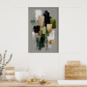 Abstract Saliegroen Minimalistische Print, Afdrukb Poster (Keuken)