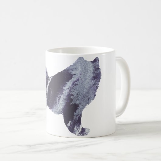 Abstract Samoyed silhouet Koffiemok (Voorkant rechts)