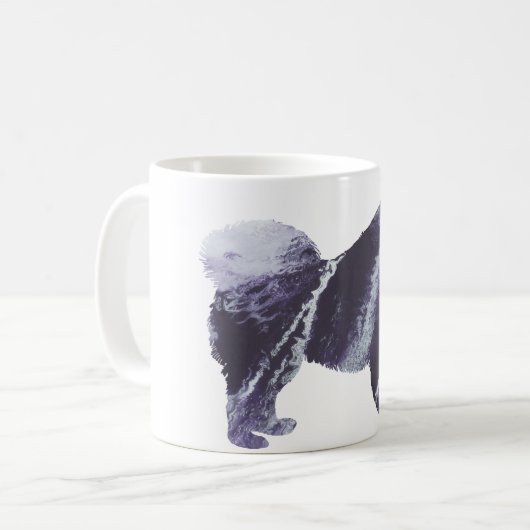 Abstract Samoyed silhouet Koffiemok (Voorkant links)