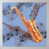Abstract saxofone-Poster Poster (Voorkant)