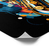 Abstract saxofoon ontwerp poster (Hoek)