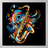 Abstract saxofoon ontwerp poster (Voorkant)