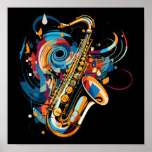 Abstract saxofoon ontwerp