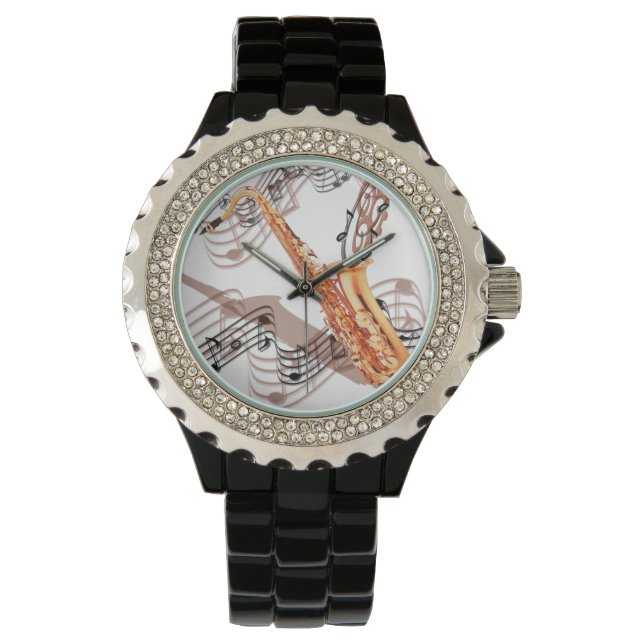 Abstract saxofoonhorloge horloge (Voorkant)